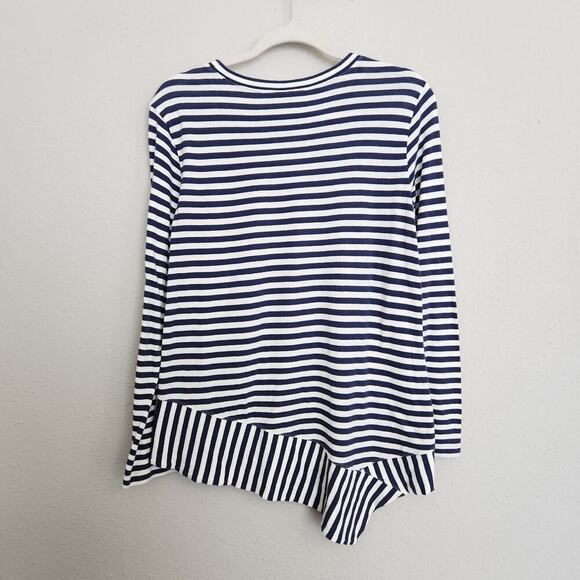 CAbi Bengal Navy & White Striped Tee Size Small Style #256 - Picture 3 of 12
